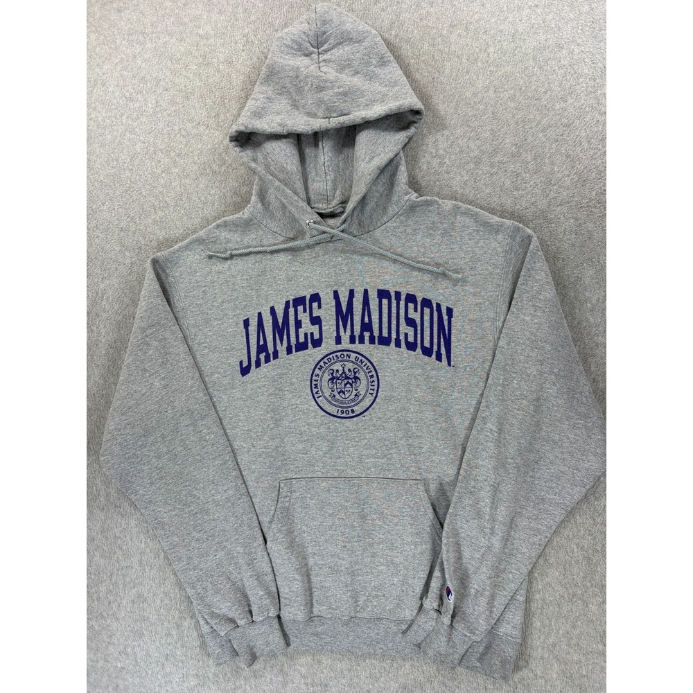James Madison Dukes Champion Screened Campus Hoodie Sweatshirt (Men's Medium)